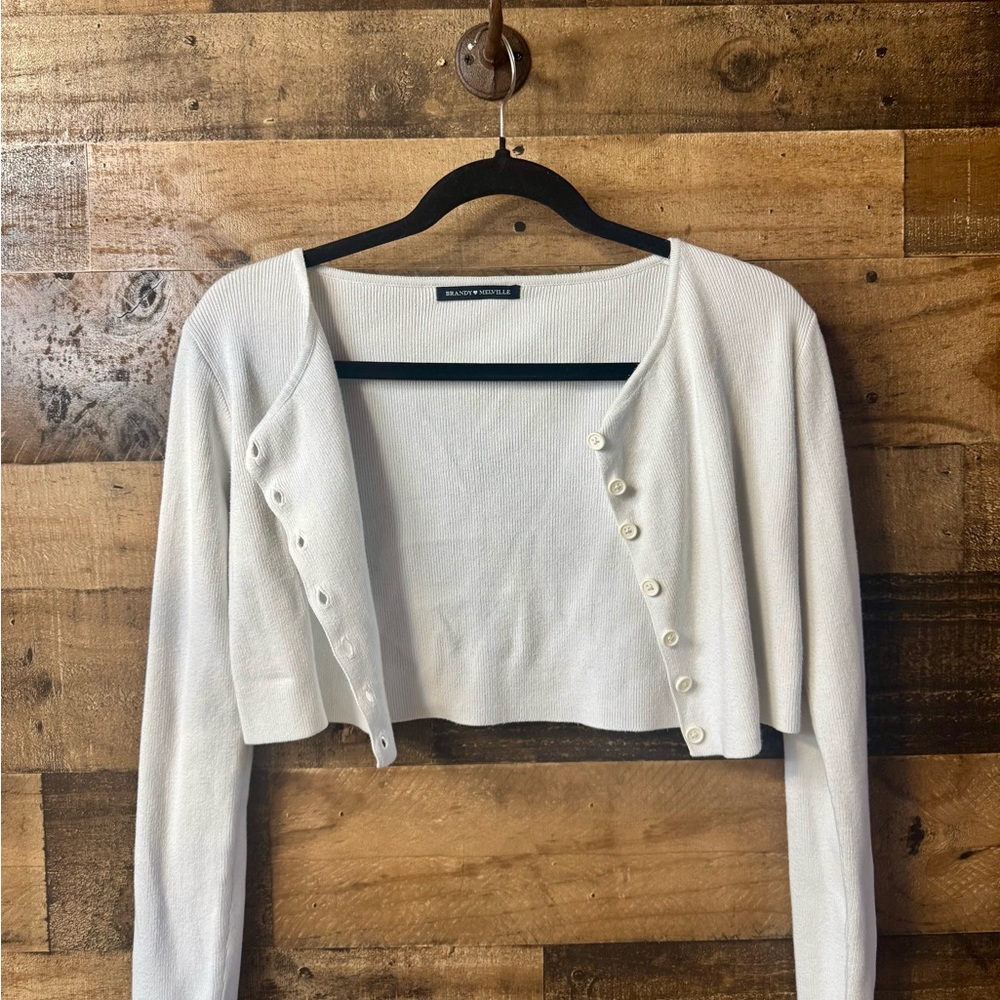 Brandy Melville White Crop Top cardigan